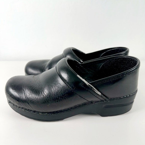 Dansko‎ Black Leather Professional Clogs Slip On Shoes Womens Size 38 - Picture 4 of 13